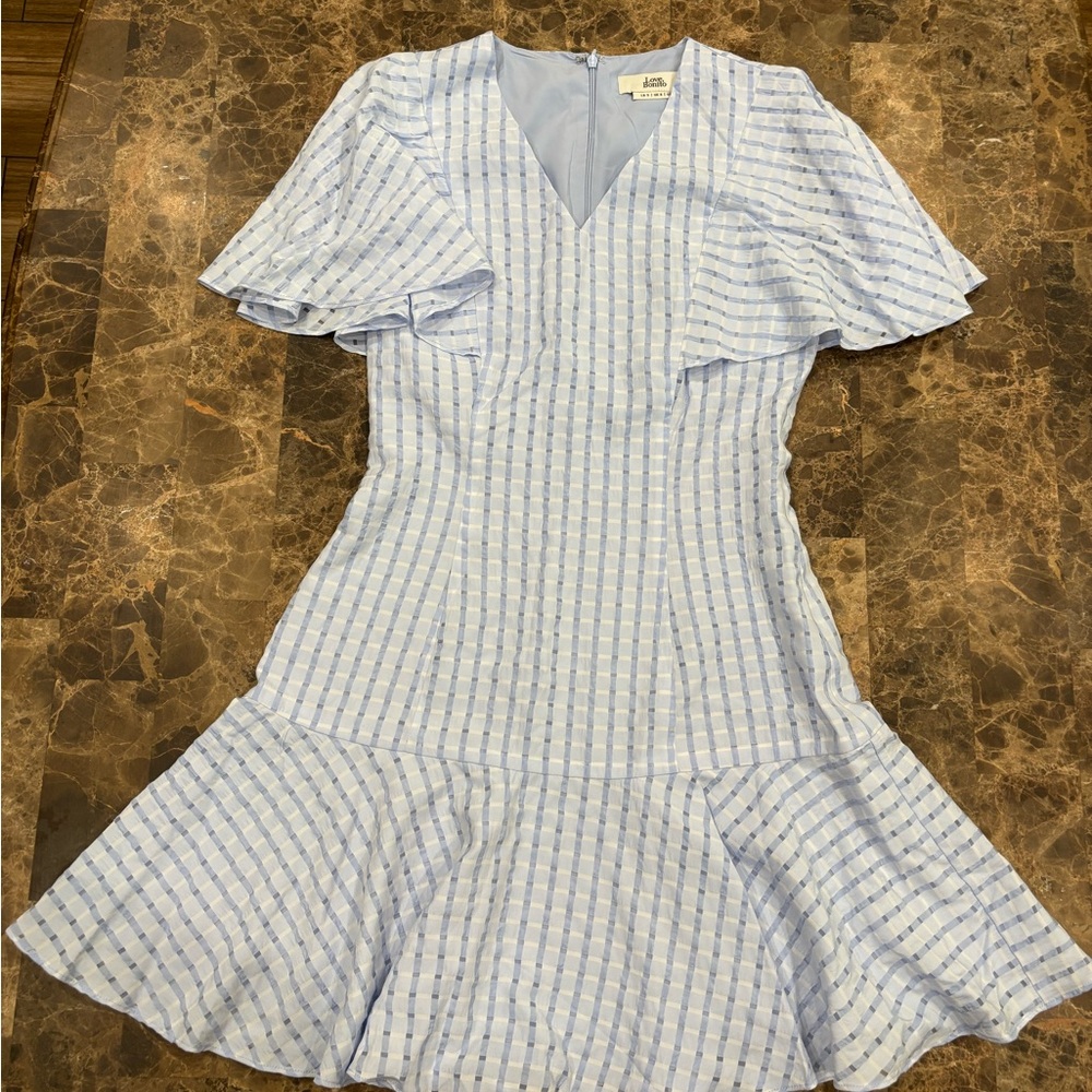 Sky Blue Checkered Dress